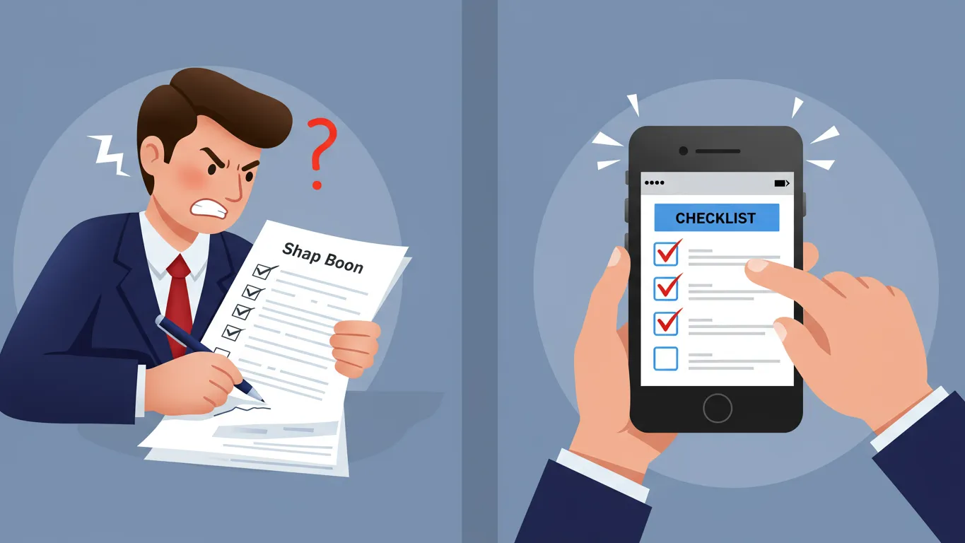 Comparison between traditional paper-based checklists and modern digital checklist solutions